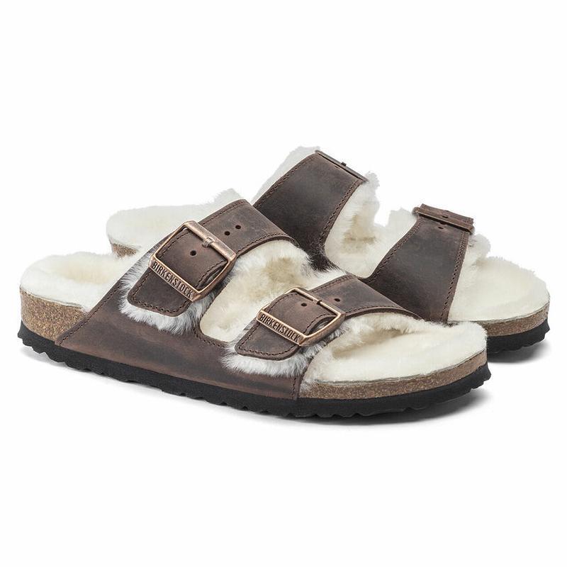 Arizona Birkenstock Shearling Oiled Kozene Panske Káva | SK 314AHK